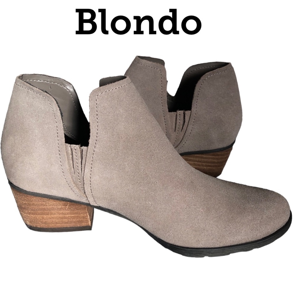 Blondo “Victoria” waterproof tan ankle booties